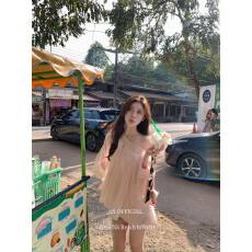 批发2026年春季新款温柔风甜美斜肩缎面蝴蝶结系带上衣设计感雪纺小衫