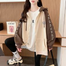 批发实拍2025冬装华棉复<b class='q'>天鹅</b>绒大码刺绣加绒加厚开衫连帽外套卫衣女