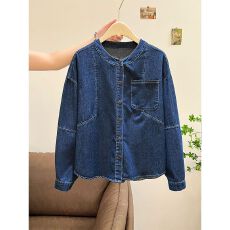 批发实拍2025秋冬原版质量<b class='q'>牛仔</b>宽松<b class='q'>大码</b>女装开衫<b class='q'>牛仔</b><b class='q'>外套</b>女