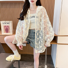 批发实拍2026夏季刺绣+亮片宽松薄款拉链开衫防晒服外套女