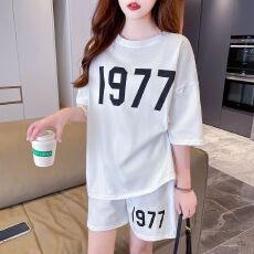 实拍2026夏季100棉t恤短裤两件套大码女装短袖套装女