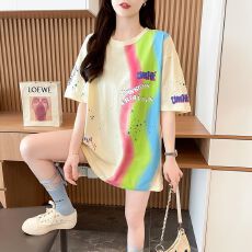 批发实拍2026夏季100棉大码<b class='q'>女装</b>卡通设计感上衣短袖T恤女