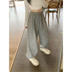 批发实拍2026夏季灰色美式运动裤小个子休闲束脚<b class='q'>哈伦裤</b>卫裤<b class='q'>女</b> S-4XL