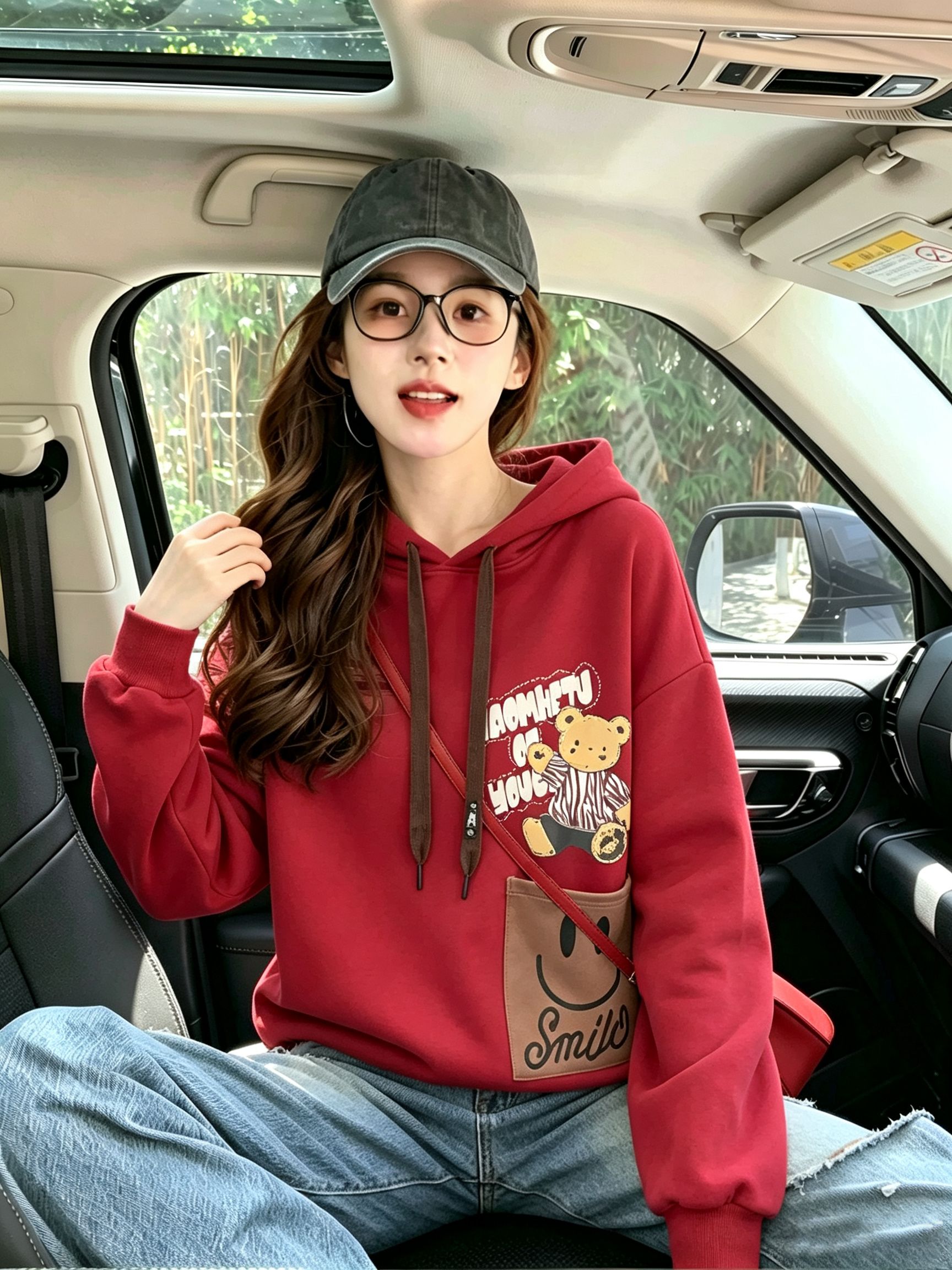 BY35337# 秋装纯棉华棉后包领中长款连帽薄款卫衣女 服裝批發女裝批發服飾貨源