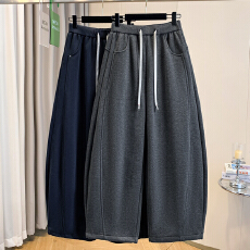 批发实拍大码2025<b class='q'>秋</b>冬新款时尚休闲百搭宽松卫裤阔腿裤显瘦弯刀裤女