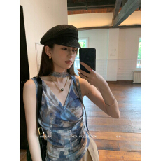 批发Sam Seoi大樊 复古温柔 法式设计感宽松印染<b class='q'>雪纺衫</b>女上衣<b class='q'>清凉</b>衬衫