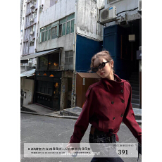 批发/杨小鹭 Rouge绯韵感 利落短款风衣气场感翻领腰带外套