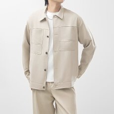 批发2025秋新款男士短款夹克外套翻领舒适<b class='q'>商务</b>行政挺阔帅气百搭