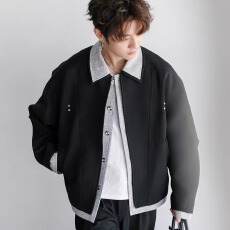 批发时尚飞行员夹克男士2025秋季新款美式复古机能风外套宽松大码<b class='q'>男装</b>