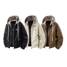 批发新款夹克男假两件外套男女<b class='q'>春秋</b>季新款休闲小众通勤工装夹克潮牌