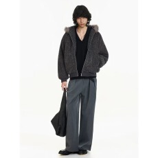 原宿流行潮流气质简约水晶绒毛领原版派克服棉衣文艺新款时尚日系