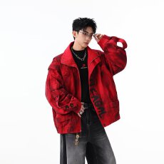 2025年秋冬新款盐系牛仔短外套女宽松显瘦减龄长袖红色夹克上衣潮