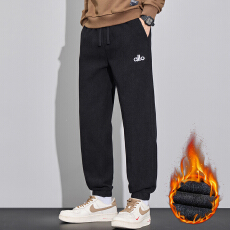 批发2025秋冬新款男生加绒男士休闲裤长裤厚款束脚九分裤抖音爆款长裤