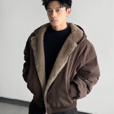 美式复古解构裁片设计加绒外套男女宽松休闲座山雕夹克潮