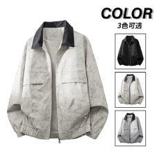 批发2026年春季新款纯色潮牌<b class='q'>夹克</b>男外套