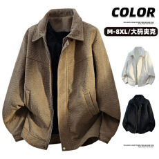 批发2026年春装新款大码<b class='q'>夹克</b>男M-8XL麂皮绒羊京绒面料飞行<b class='q'>夹克</b>外套