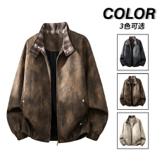 批发2026年春季新款<b class='q'>夹克</b>男 PU皮面料机车皮衣