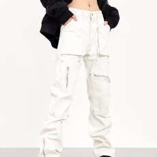 批发美式休闲痞帅重磅伐木工装牛仔裤男直筒宽松百搭阔腿裤子<b class='q'>潮</b>