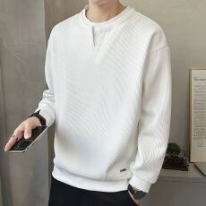 批发高端假两件卫衣<b class='q'>男士</b>长袖<b class='q'>t</b><b class='q'>恤</b>男春秋2025新款宽松潮牌休闲V领打底衫