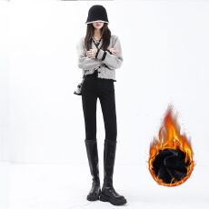 批发2025秋冬新款小脚牛仔裤女高腰宽松显瘦紧身<b class='q'>弹力</b><b class='q'>铅笔裤</b>子