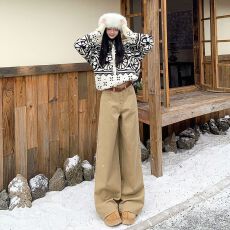 批发美式复古秋冬新款牛仔长裤垂感舒适<b class='q'>显瘦</b>拖地百搭日常慵懒风宽松