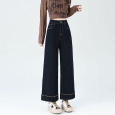 批发<b class='q'>绣花</b>女2026新款春季阔腿烟管弹力版型超好看的窄版超火小个子