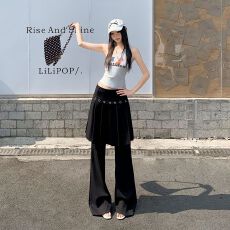 批发美式复古百褶裙裤假两件设计感个性<b class='q'>西装</b>屁帘长裤子