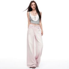 批发美式复古｜洗水做旧工艺｜莱赛尔面料｜宽松直筒牛仔裤女
