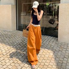 批发美式复古｜弯刀立体裁剪｜宽松阔腿牛仔裤女