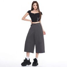 批发夏季新款百搭<b class='q'>七分裤</b><b class='q'>男</b>女小个子宽松<b class='q'>短裤</b>时尚阔腿休闲裤子女