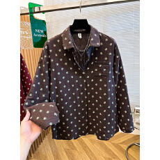 批发文艺田园风小<b class='q'>碎花</b>印花长袖<b class='q'>衬衫</b>女复古百搭宽松休闲时尚<b class='q'>衬衣</b>