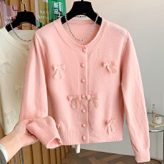 批发小清新毛衣外套女宽松外穿春季新款<b class='q'>日系</b><b class='q'>甜美</b>减龄设计感针织衫开衫