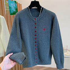 批发2026春季新款毛衣圆领百搭纯色<b class='q'>长袖</b>开衫女针织上衣气质