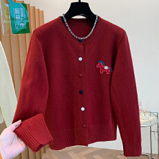 批发2025新款韩系穿搭高级感<b class='q'>圆领</b><b class='q'>针织</b><b class='q'>开衫</b>女秋冬叠穿可单穿毛衣上衣