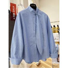 独特超好看的绝美长袖条纹衬衫女高级感轻奢减龄洋气内搭叠穿上衣