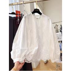 批发高级感轻奢减龄洋气绝美巨好看的镂空钩花<b class='q'>长袖</b>衬衫女春装<b class='q'>小衫</b>上衣