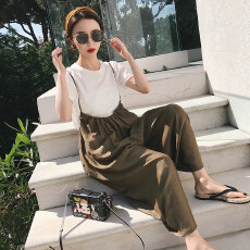 批发夏<b class='q'>装</b>2026<b class='q'>新款</b>大码女<b class='q'>装</b>两件套<b class='q'>装</b>胖mm洋气显瘦背带<b class='q'>裤</b>时尚减龄小心机