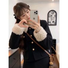 批发<b class='q'>大码</b>女装2025冬季超火搭配一整套高级感羊羔毛正肩外套两件套装裙