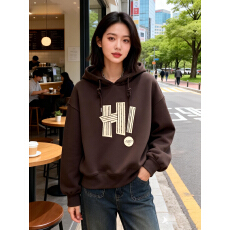 批发连帽<b class='q'>卫衣</b>女加绒 新款春秋冬薄款美式字母潮牌宽松上衣外套<b class='q'>短款</b>