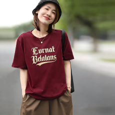 批发<b class='q'>韩版</b> 夏季新款纯棉<b class='q'>T</b><b class='q'>恤</b>女宽松国潮时尚印花百搭圆领短袖<b class='q'>T</b>恤衫潮