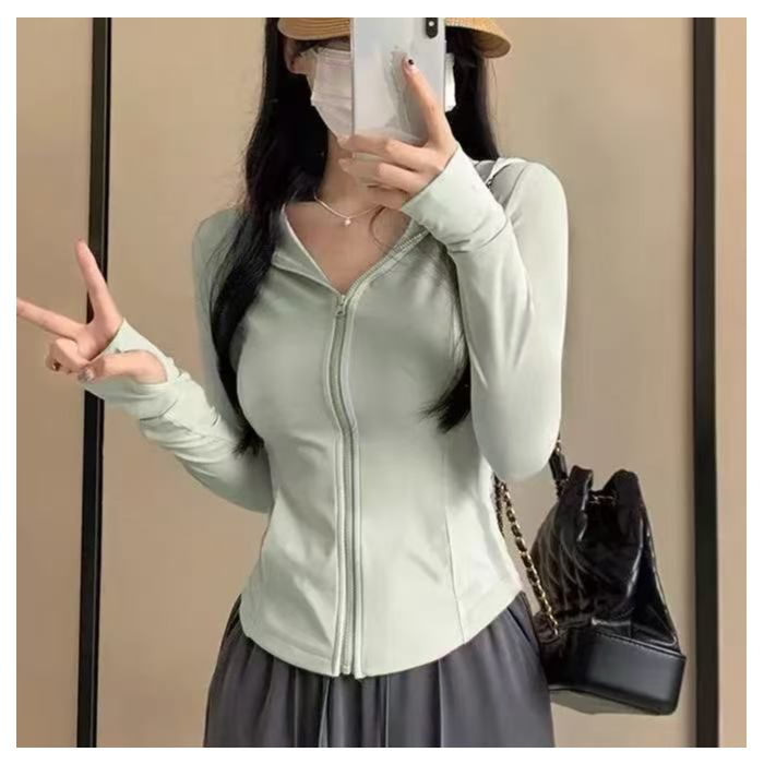 RY2886# 韩版2026连帽防晒衣拉链 设计感连帽防晒短外套女 大量