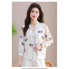 批发大码雪纺防晒衣女2026夏季新款宽松长袖印花棒球服开衫透气薄外套