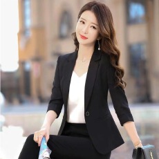批发西装七分袖外套女士春秋新款<b class='q'>修身</b>韩版休闲百搭小个子上衣西服通勤