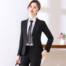 批发韩版小西装职业女<b class='q'>工作服</b>春秋新款黑色西装外套女面试休闲正装西服