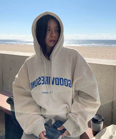 한국 스타일 면 소재 좋은 품질 작은 새로운 공개 캐주얼 커플 후드티 여성 느긋한 바람 디자인 센스 재킷 패션 다용도