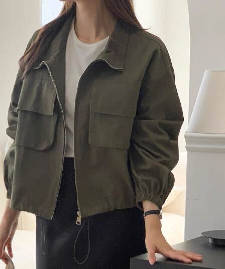 한국 chic 가을 새로운 야구 빅 포켓 BF 바람 캐주얼 지퍼 워크웨어 짧은 재킷 스탠드 칼라 재킷 맨위