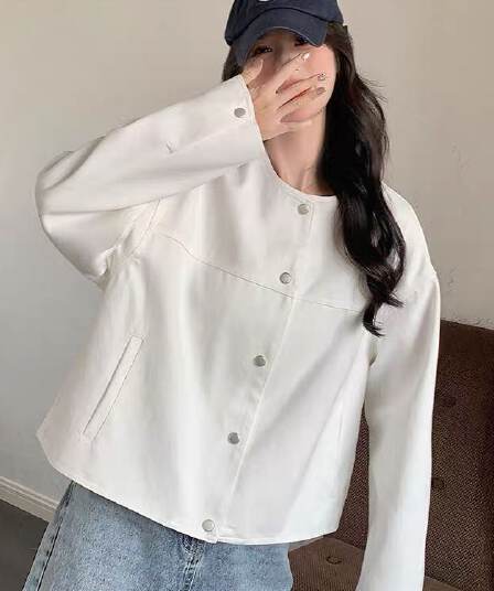 봄 가을 새로운 화이트 항구 바람 캐주얼 야구 외투 새로운 작은 키 인기 폭발 재킷