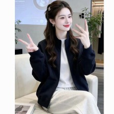 批发韩版华棉克美式拉链开衫立领卫衣外套女春秋2026新款爆款宽松