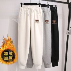 批发韩版大码加绒/不加绒M-6XL码 200斤穿加大码休闲运动<b class='q'>裤</b>女卫<b class='q'>裤</b>