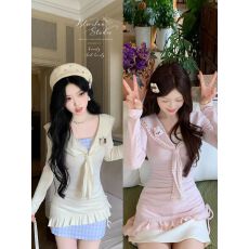 批发俏皮少女感减龄海军领<b class='q'>可爱</b>兔修身假两件<b class='q'>连衣裙</b>